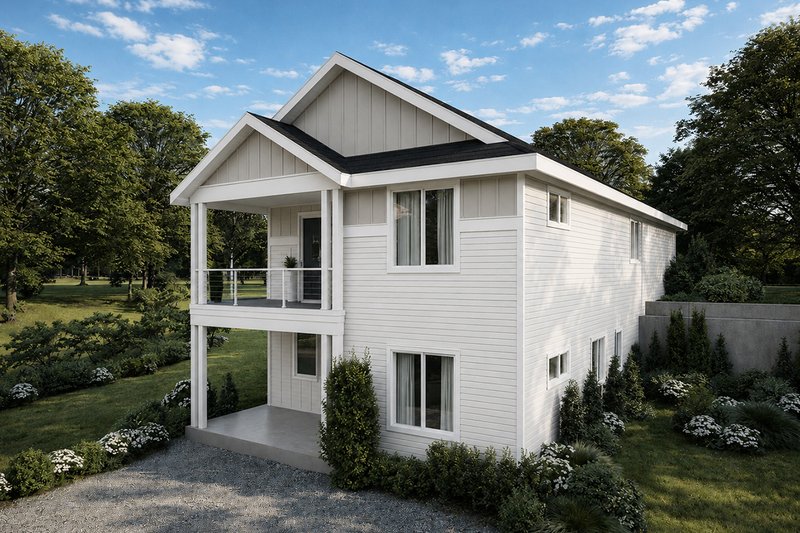 Architectural House Design - Exterior - Rear Elevation for Country House Plan #124-1474 - 3 bed, 2.5 bath