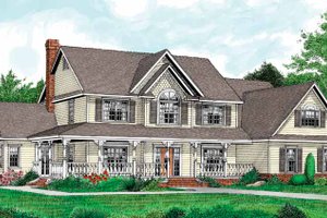 Dream House Plan - Country Exterior - Front Elevation Plan #11-266
