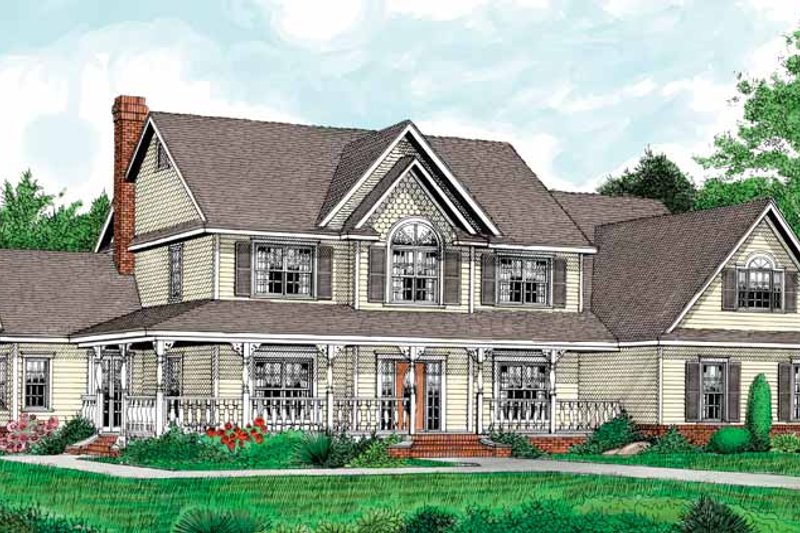 Home Plan - Country Exterior - Front Elevation Plan #11-266
