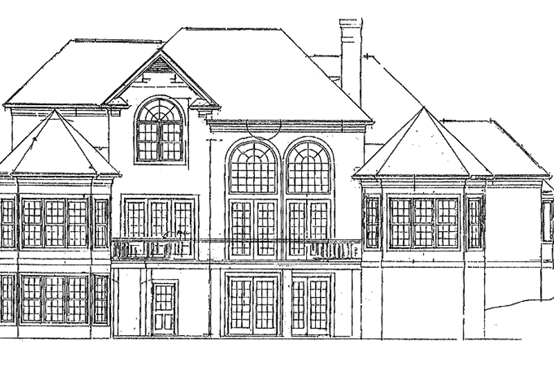Home Plan - Exterior - Rear Elevation for Mediterranean House Plan #453-222 - 4 bed, 3.5 bath