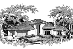 Prairie Exterior - Front Elevation Plan #48-726