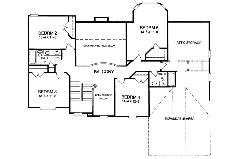 Home Plan - Floor Plan - Upper Floor for Country House Plan #952-41 - 5 bed, 3.5 bath