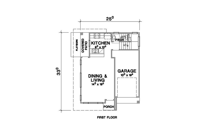Home Plan - Floor Plan - Main Floor for Contemporary House Plan #472-449 - 2 bed, 2.5 bath