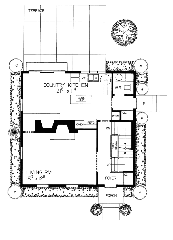 House Design - Colonial Floor Plan - Main Floor Plan #72-808