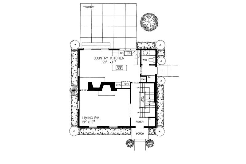 Home Plan - Floor Plan - Main Floor for Colonial House Plan #72-808 - 2 bed, 2.5 bath