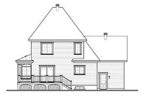 Exterior - Rear Elevation for Country House Plan #23-2441 - 3 bed, 1.5 bath