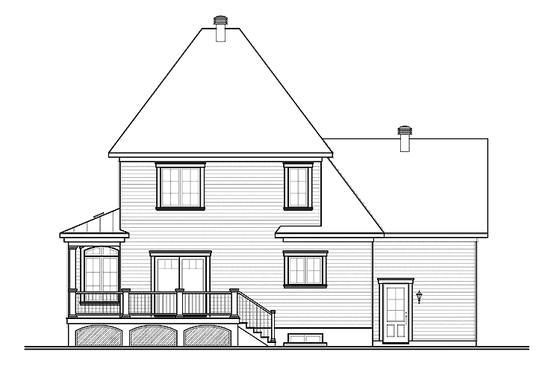 Exterior - Rear Elevation for Country House Plan #23-2441 - 3 bed, 1.5 bath