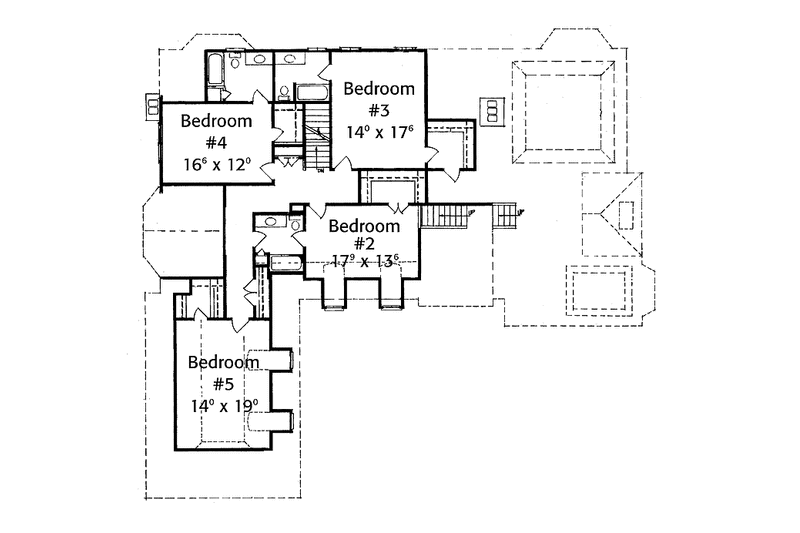 Home Plan - Floor Plan - Upper Floor for Country House Plan #429-148 - 5 bed, 4 bath