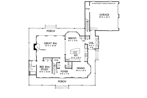 Floor Plan - Main Floor for Country House Plan #929-187 - 4 bed, 3.5 bath