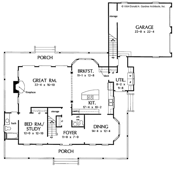 Home Plan - Country Floor Plan - Main Floor Plan #929-187