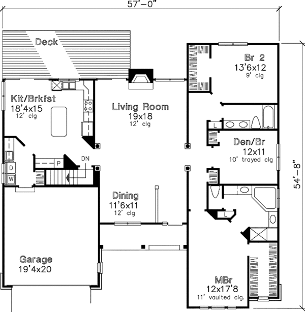 House Design - Country Floor Plan - Main Floor Plan #320-595