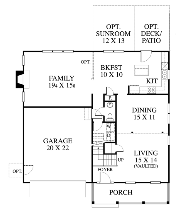House Design - Colonial Floor Plan - Main Floor Plan #1053-72