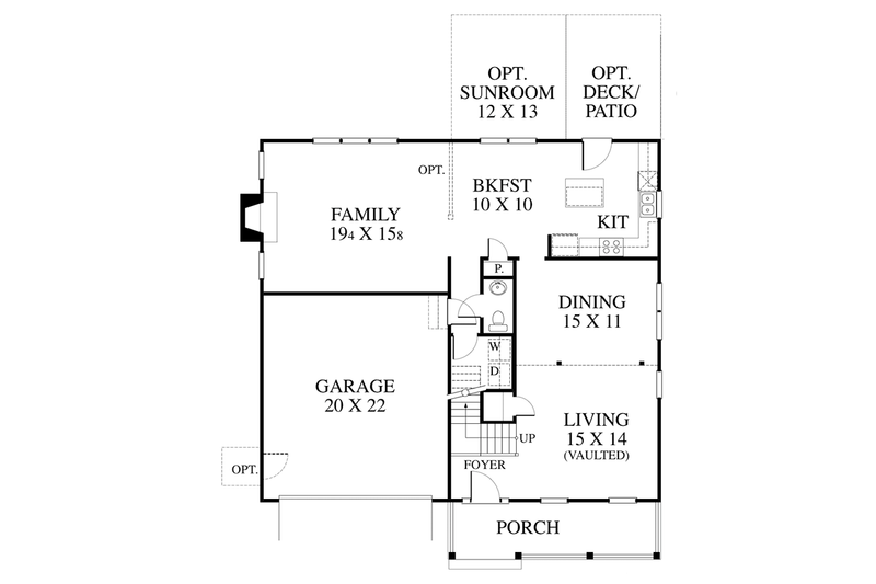 Dream House Plan - Floor Plan - Main Floor for Colonial House Plan #1053-72 - 3 bed, 2.5 bath
