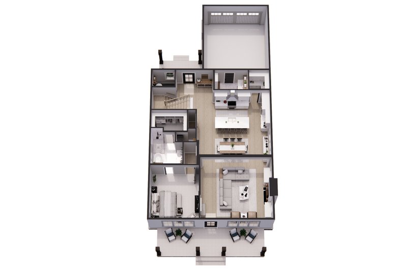 Architectural House Design - Floor Plan - Main Floor 1 for Farmhouse House Plan #51-1263 - 3 bed, 3.5 bath