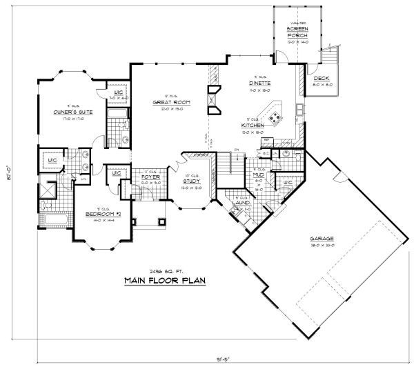 European Floor Plan - Main Floor Plan #51-327