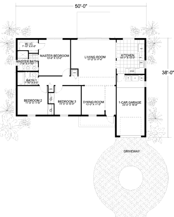 Mediterranean Floor Plan - Main Floor Plan #420-106