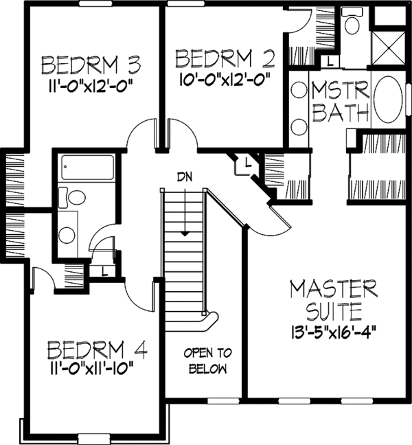 House Plan Design - Country Floor Plan - Upper Floor Plan #320-1422