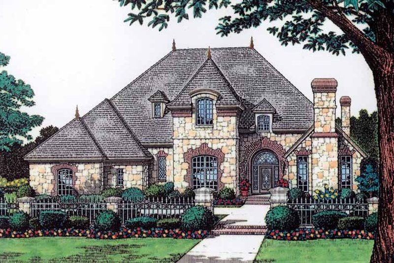Dream House Plan - Exterior - Front Elevation 3 for European House Plan #310-1052 - 4 bed, 3.5 bath