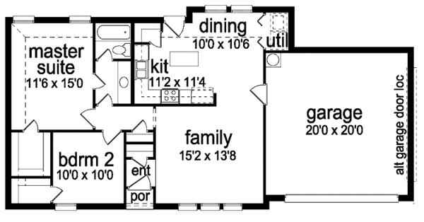 House Design - Ranch Floor Plan - Main Floor Plan #84-656