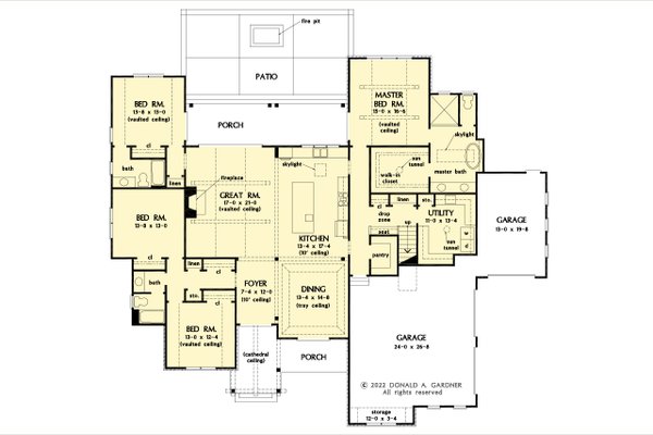 House Blueprint - Traditional Floor Plan - Main Floor Plan #929-1165