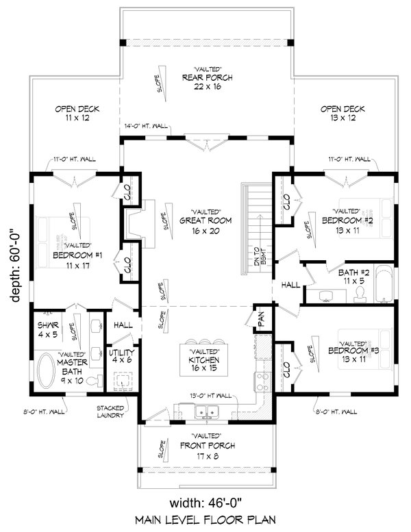 House Design - Contemporary Floor Plan - Main Floor Plan #932-784