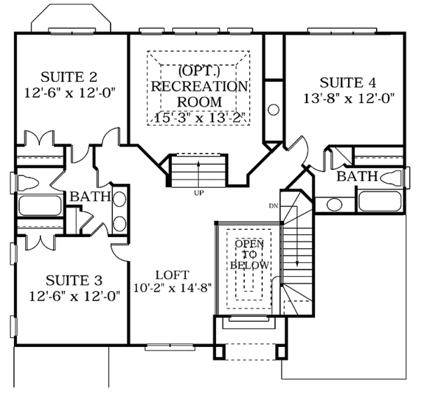 Dream House Plan - Mediterranean Floor Plan - Upper Floor Plan #453-113