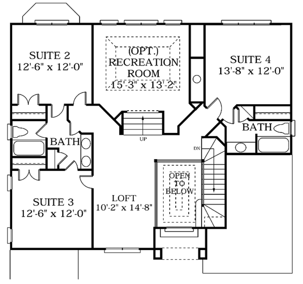 Home Plan - Mediterranean Floor Plan - Upper Floor Plan #453-113