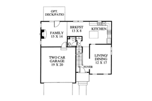 Floor Plan - Main Floor for Colonial House Plan #1053-29 - 4 bed, 2.5 bath