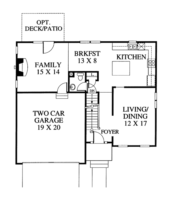 Home Plan - Colonial Floor Plan - Main Floor Plan #1053-29