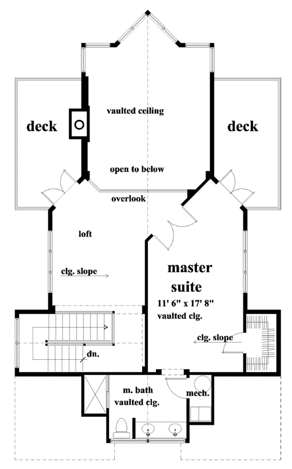 Contemporary Floor Plan - Upper Floor Plan #930-152