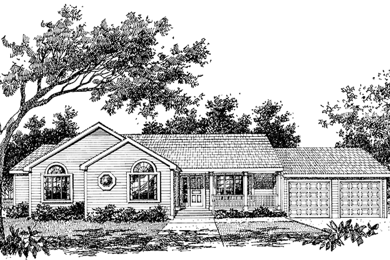 Architectural House Design - Country Exterior - Front Elevation Plan #456-38