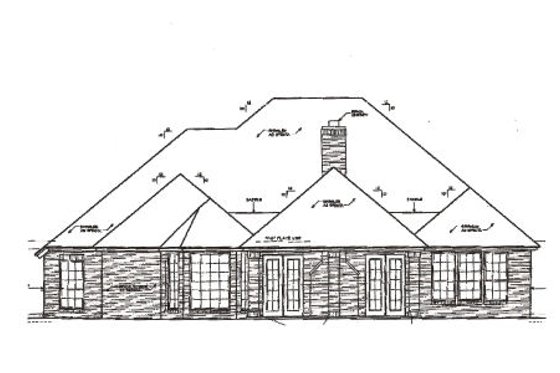 Exterior - Rear Elevation for European House Plan #310-258 - 4 bed, 3 bath