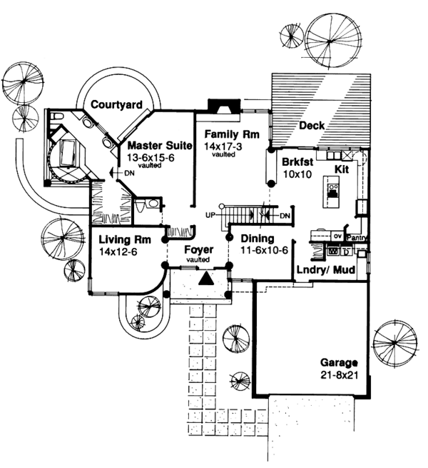 Architectural House Design - Traditional Floor Plan - Main Floor Plan #320-1501
