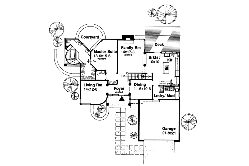 Home Plan - Floor Plan - Main Floor for Traditional House Plan #320-1501 - 3 bed, 2.5 bath