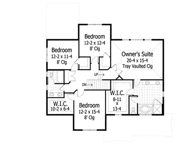 Home Plan - Country Floor Plan - Upper Floor Plan #51-1117