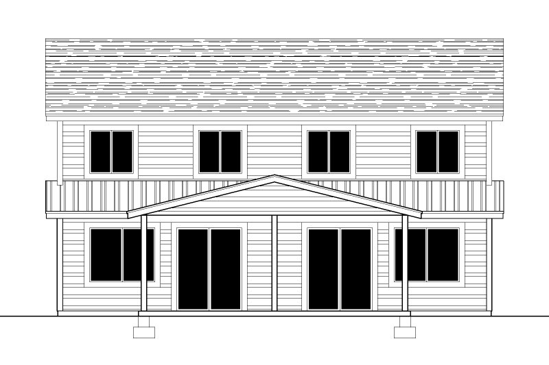 Home Plan - Exterior - Rear Elevation for Contemporary House Plan #112-252 - 3 bed, 2.5 bath
