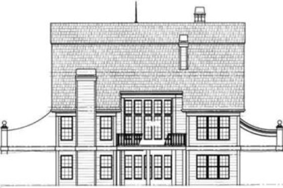 Exterior - Rear Elevation for Colonial House Plan #119-143 - 4 bed, 3.5 bath