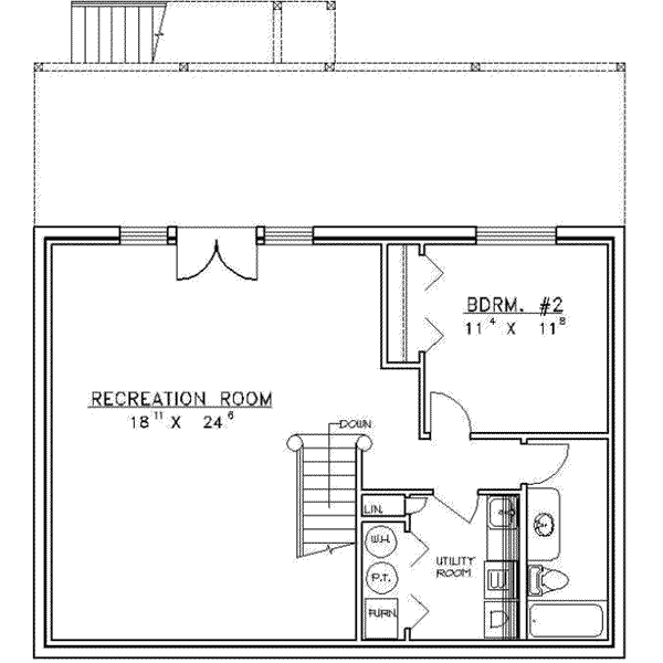 Architectural House Design - Log Floor Plan - Lower Floor Plan #117-122