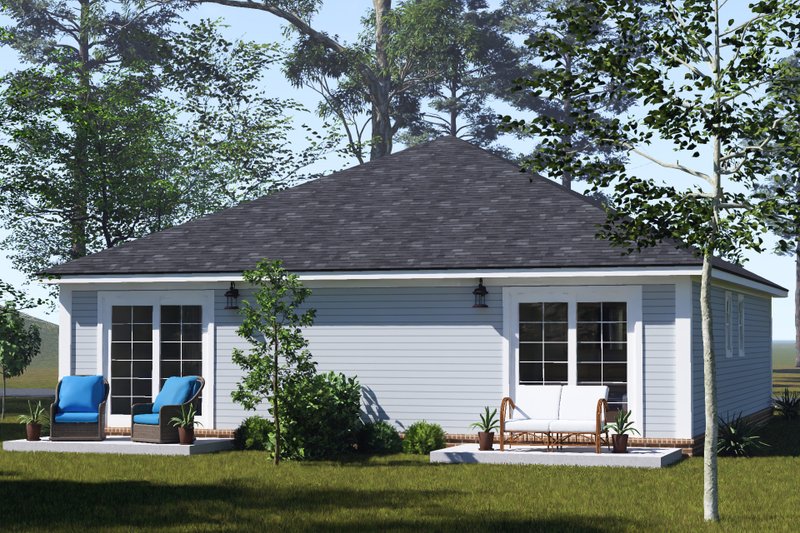 House Blueprint - Exterior - Rear Elevation for Craftsman House Plan #513-2436 - 1 bed, 1 bath
