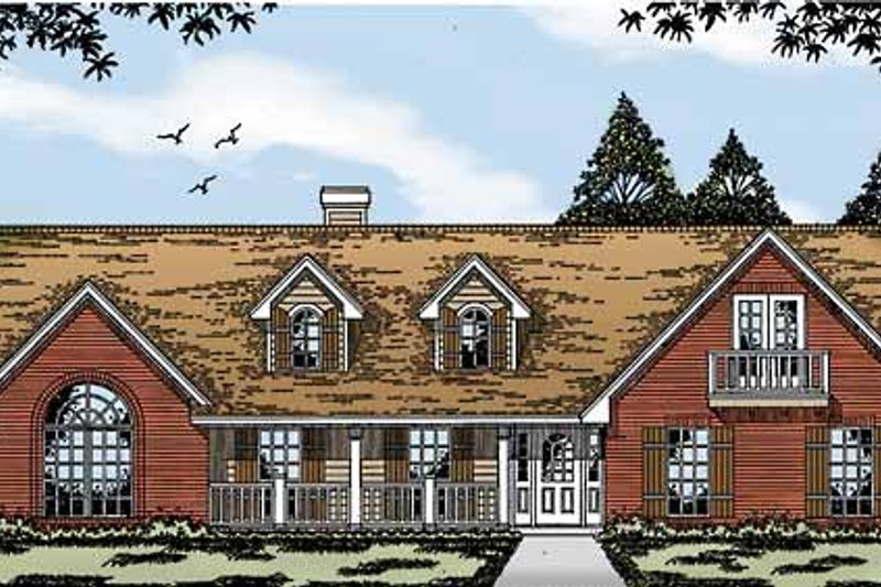 Dream House Plan - Country Exterior - Front Elevation Plan #42-580