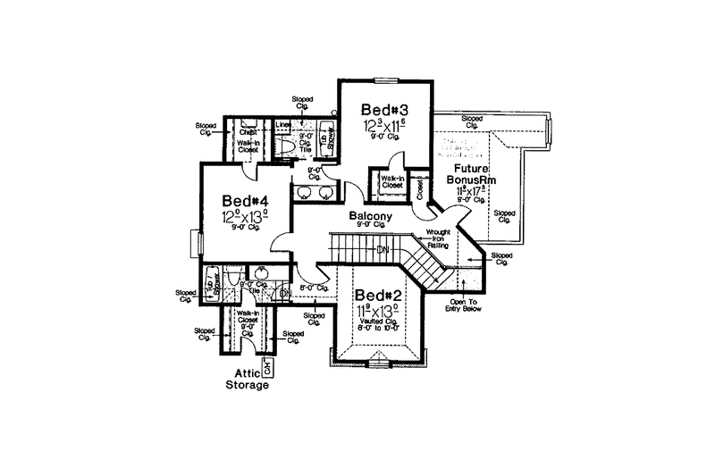 House Plan Design - Floor Plan - Upper Floor for Country House Plan #310-1252 - 4 bed, 3.5 bath
