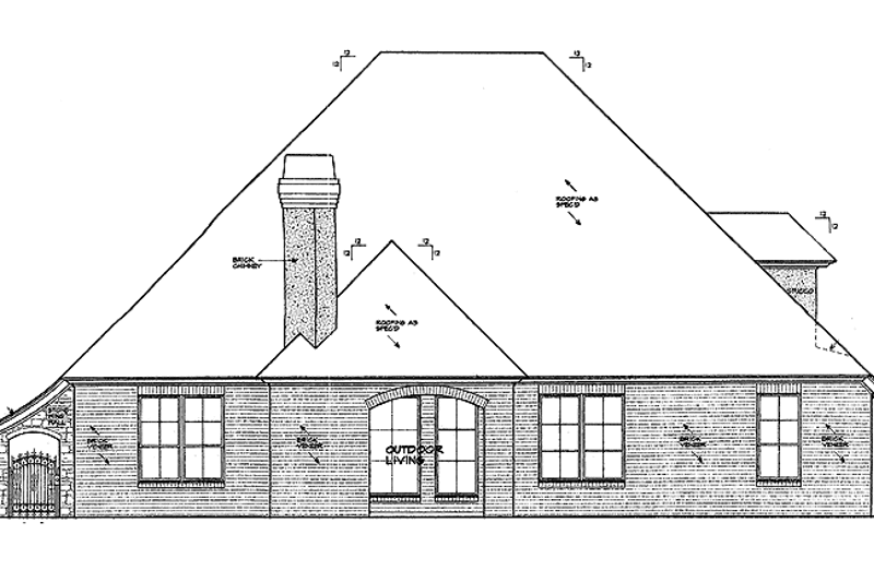 Home Plan - Exterior - Rear Elevation for Country House Plan #310-1235 - 3 bed, 2.5 bath