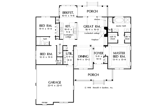 Floor Plan - Main Floor for Country House Plan #929-317 - 3 bed, 2 bath