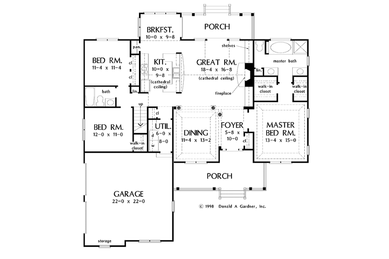 Home Plan - Floor Plan - Main Floor for Country House Plan #929-317 - 3 bed, 2 bath
