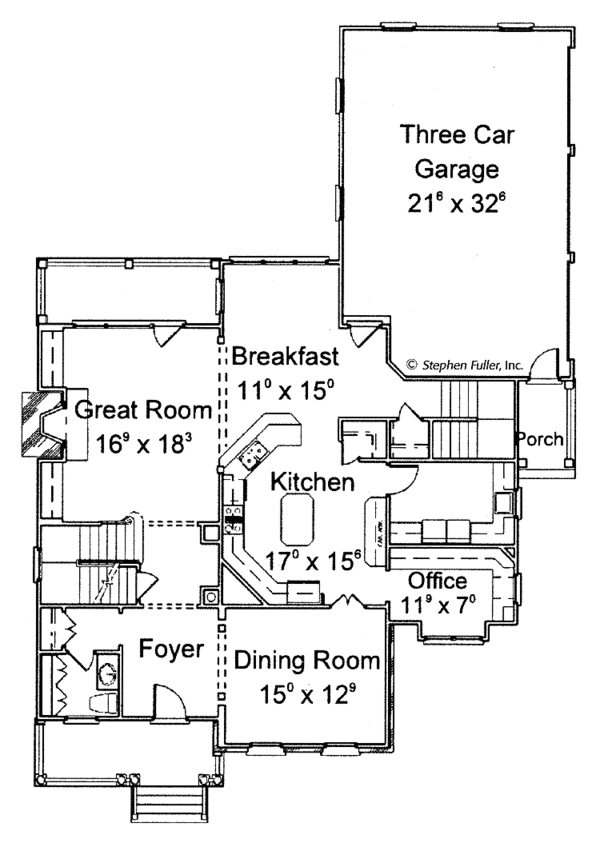 Home Plan - Colonial Floor Plan - Main Floor Plan #429-254