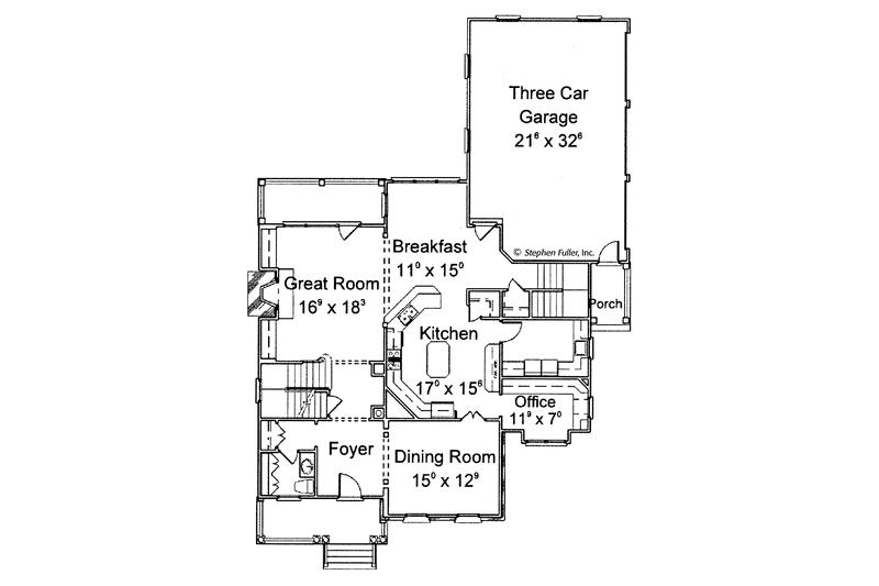 Home Plan - Floor Plan - Main Floor for Colonial House Plan #429-254 - 4 bed, 3.5 bath