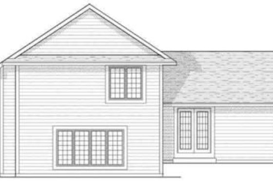 Exterior - Rear Elevation for Traditional House Plan #70-598 - 3 bed, 2.5 bath