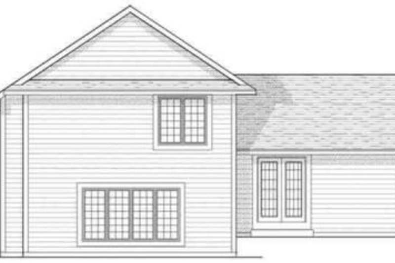 Home Plan - Exterior - Rear Elevation for Traditional House Plan #70-598 - 3 bed, 2.5 bath