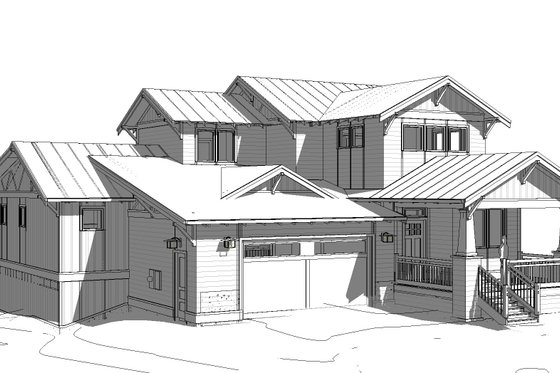 Exterior - Front Elevation 2 for Craftsman House Plan #895-100 - 4 bed, 2.5 bath