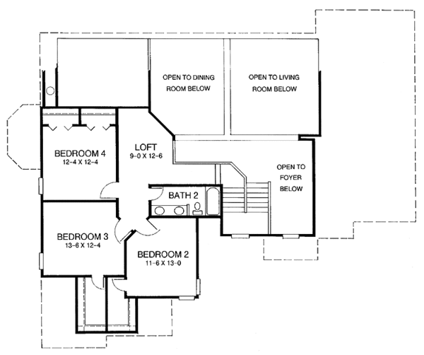 Dream House Plan - Traditional Floor Plan - Upper Floor Plan #952-20
